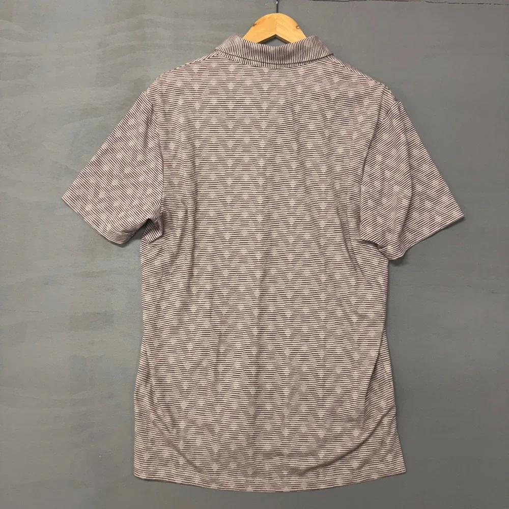 Adidas Golf Polo Maroon Striped Indian Canyons Palm‎ Springs Logo Size Medium